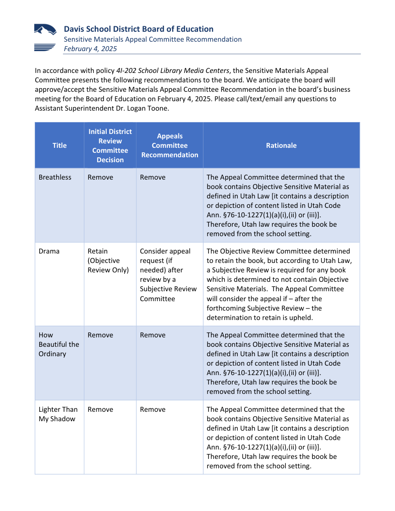 Davis appeal recommendations · PDF — record page 1