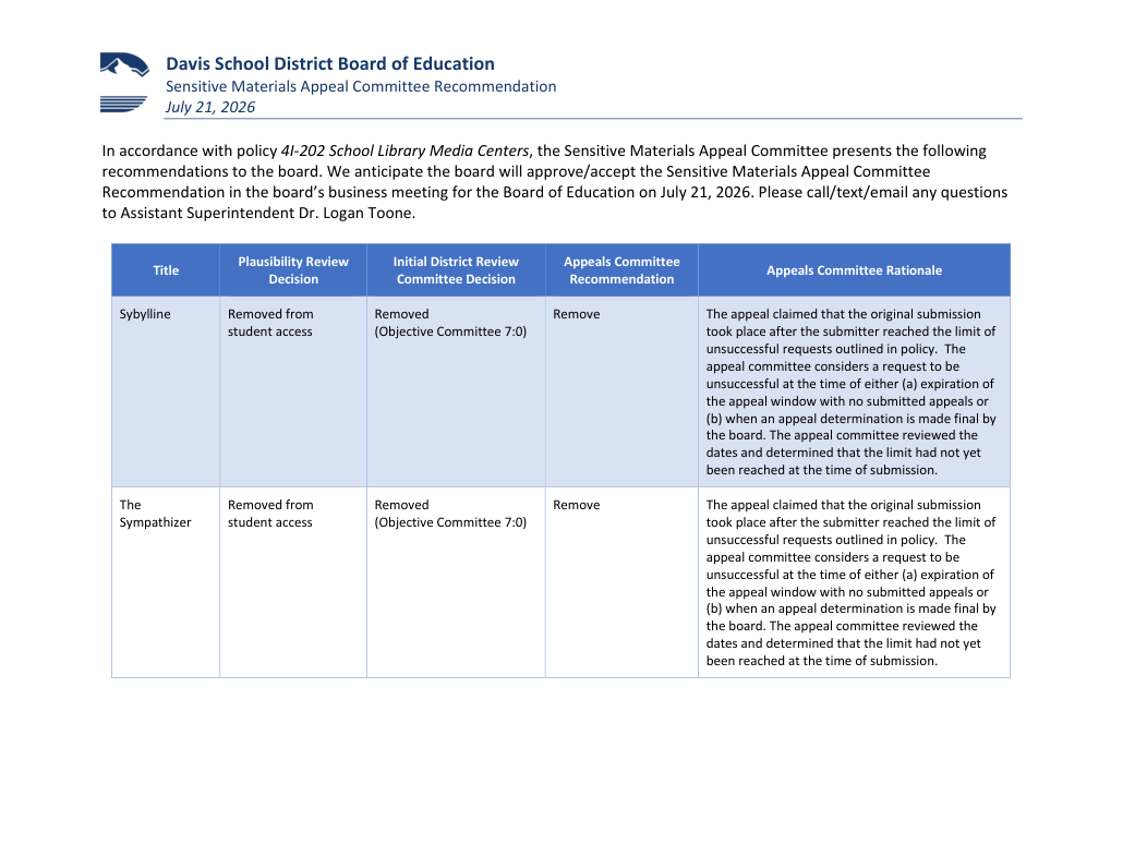 Davis appeal recommendations · PDF — record page 1
