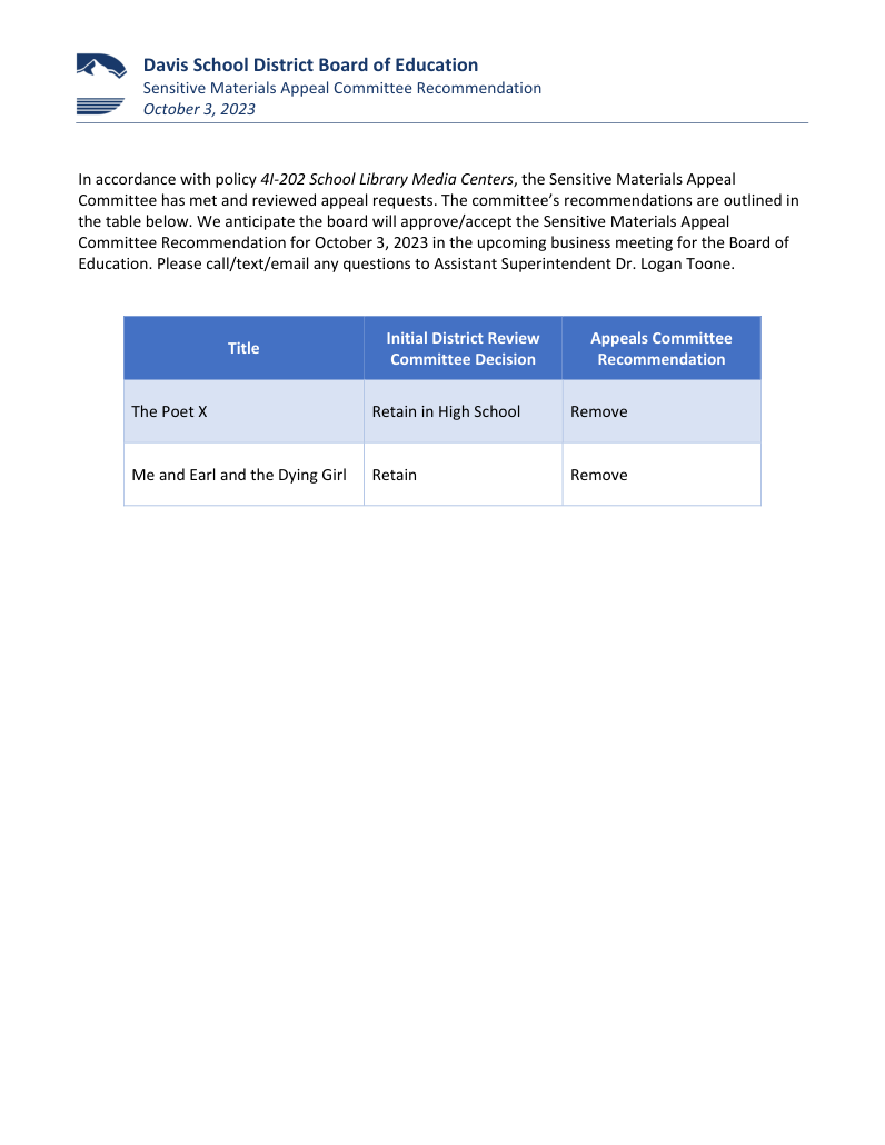 Davis appeal recommendations · PDF — record page 1