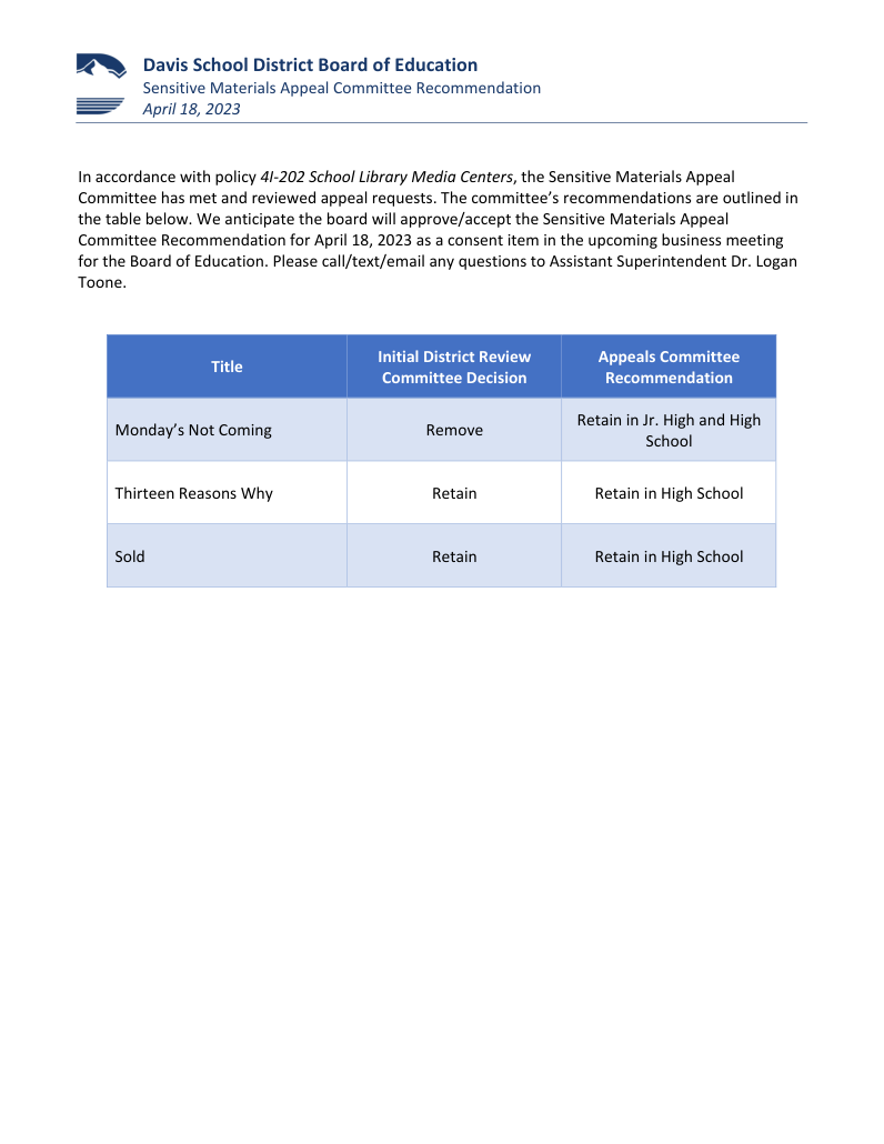 Davis appeal recommendations · PDF — record page 1