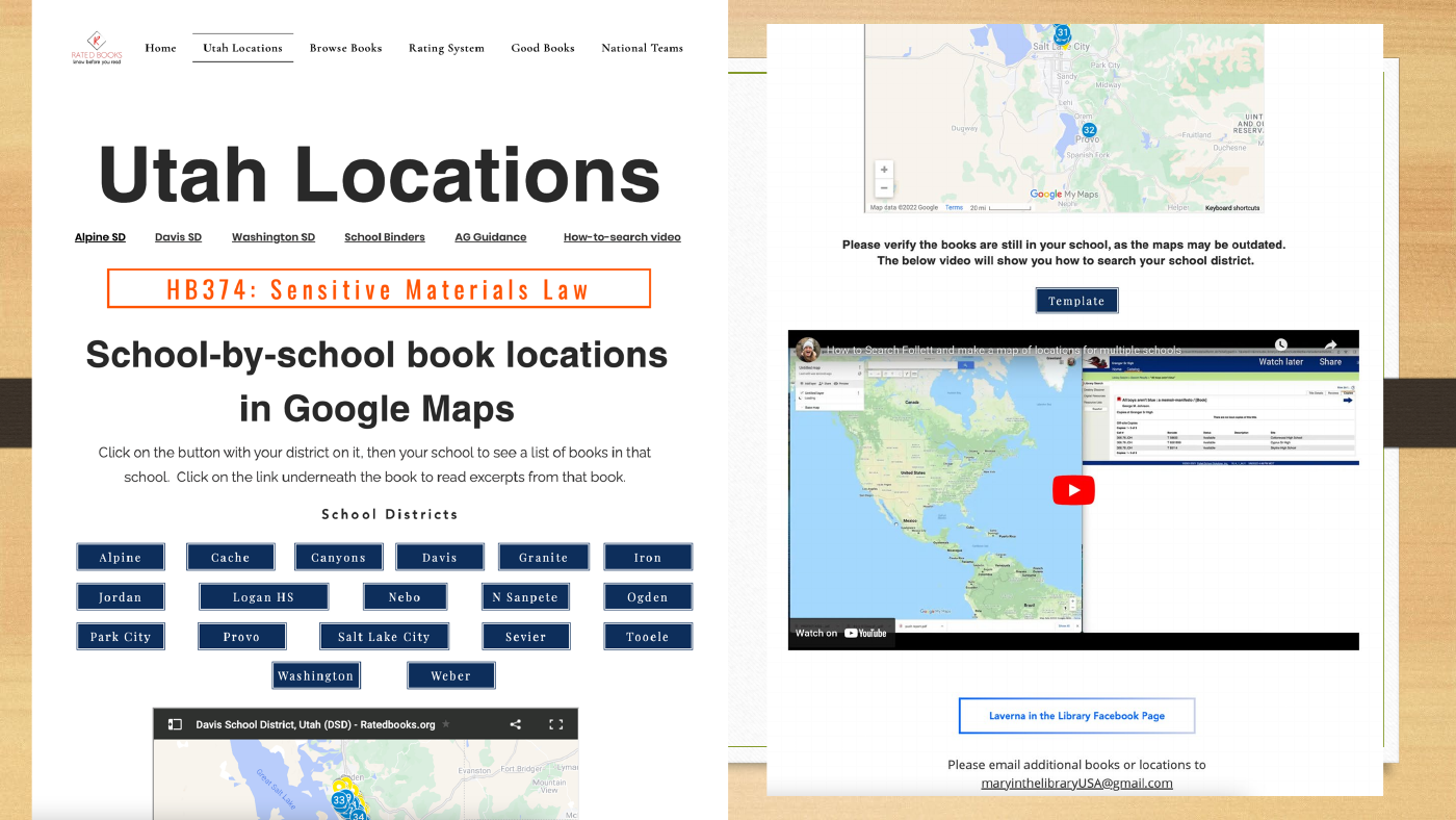 Ivory’s slide shows RatedBooks school-location maps and a school-catalog search tutorial.