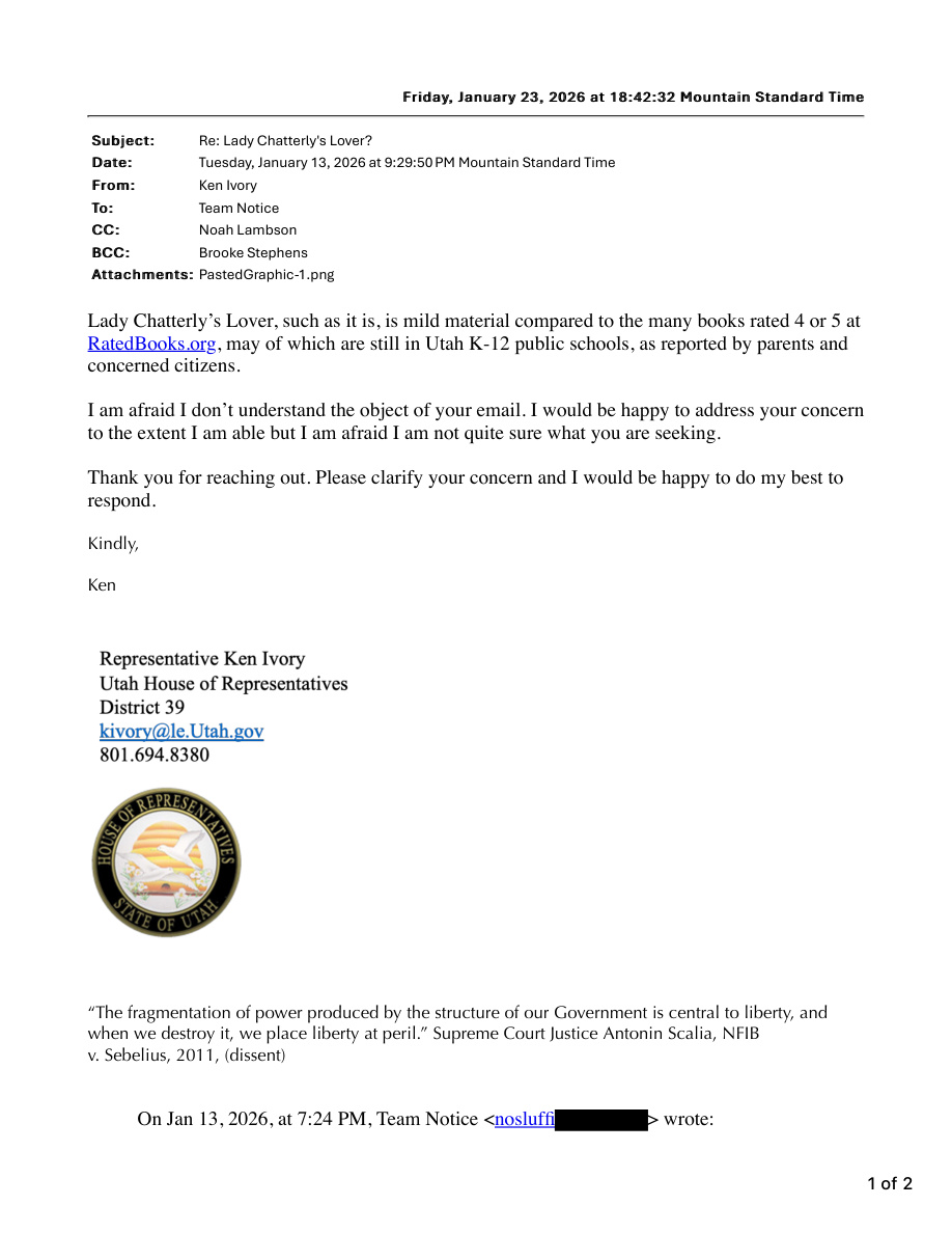 Original record for “Ivory includes Stephens in constituent response”. The event text describes the relevant passage.