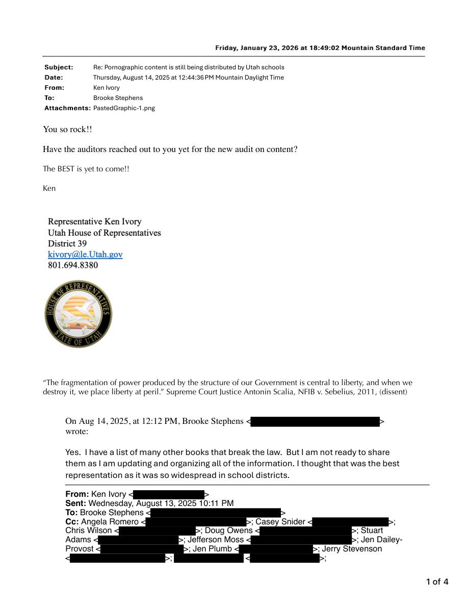 Original record for “Ivory asks about contact from auditors”. The event text describes the relevant passage.